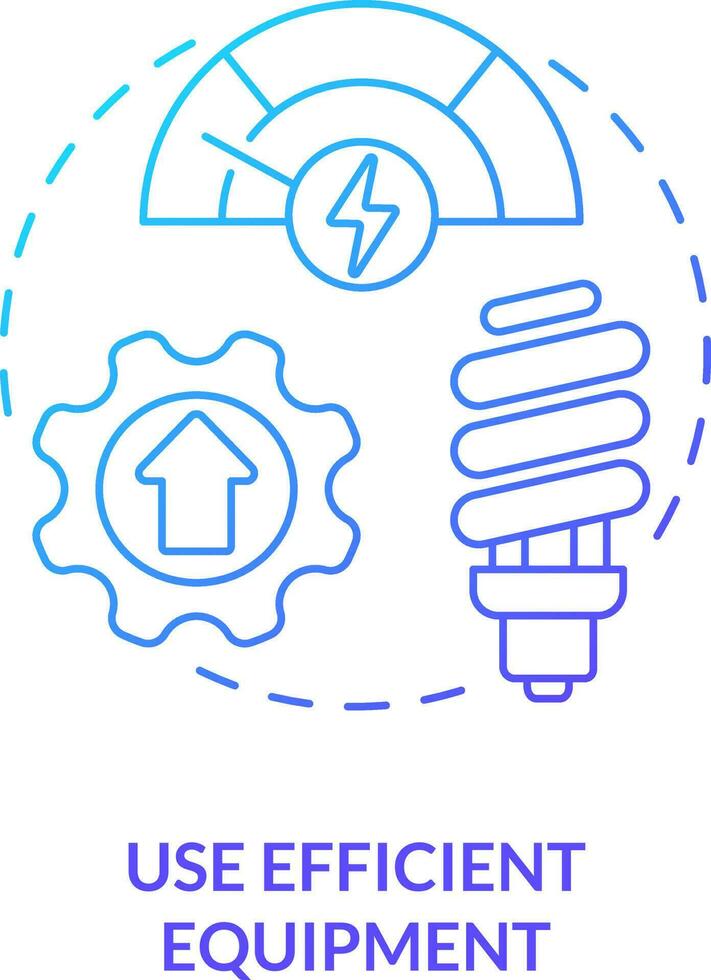 Use efficient equipment blue gradient concept icon. Smart consumption. Net zero design approach abstract idea thin line illustration. Isolated outline drawing vector