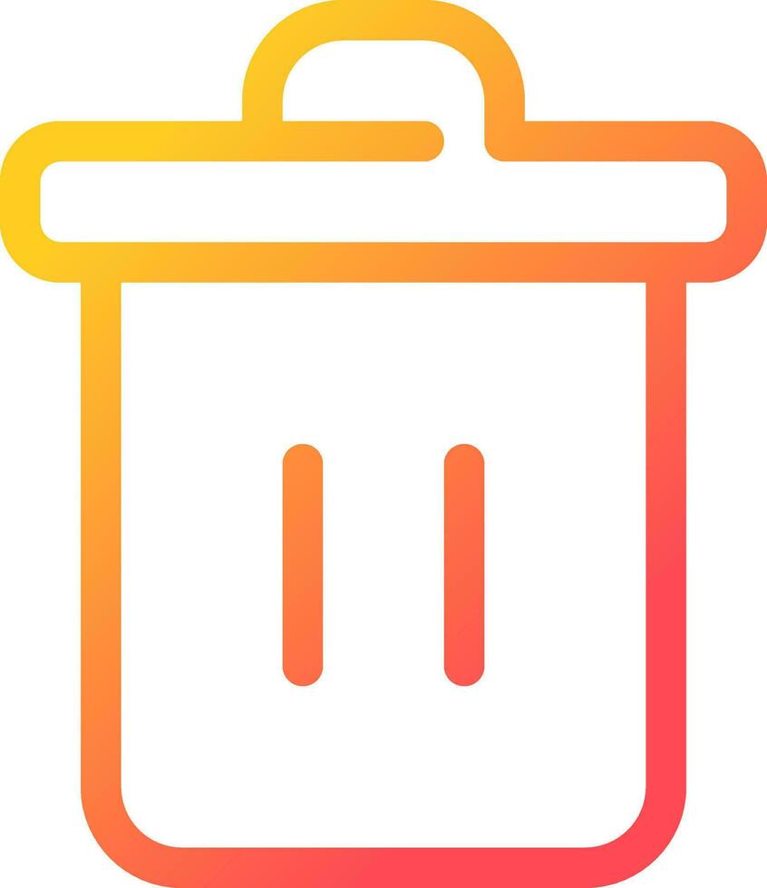 Trash can pixel perfect gradient linear ui icon. Recycle bin. Garbage container. Online marketplace. Line color user interface symbol. Modern style pictogram. Vector isolated outline illustration
