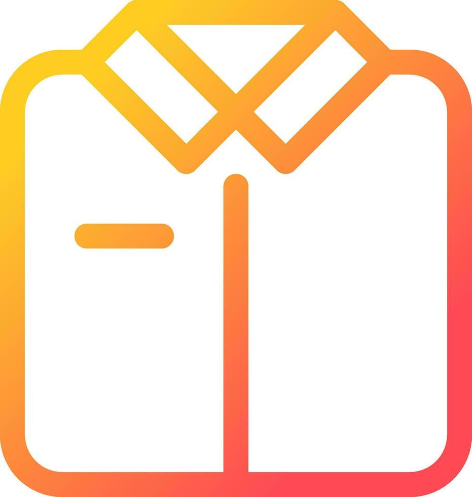 Folded shirt pixel perfect gradient linear ui icon. Work uniform for sale. Pajamas store. Formal clothes. Line color user interface symbol. Modern style pictogram. Vector isolated outline illustration