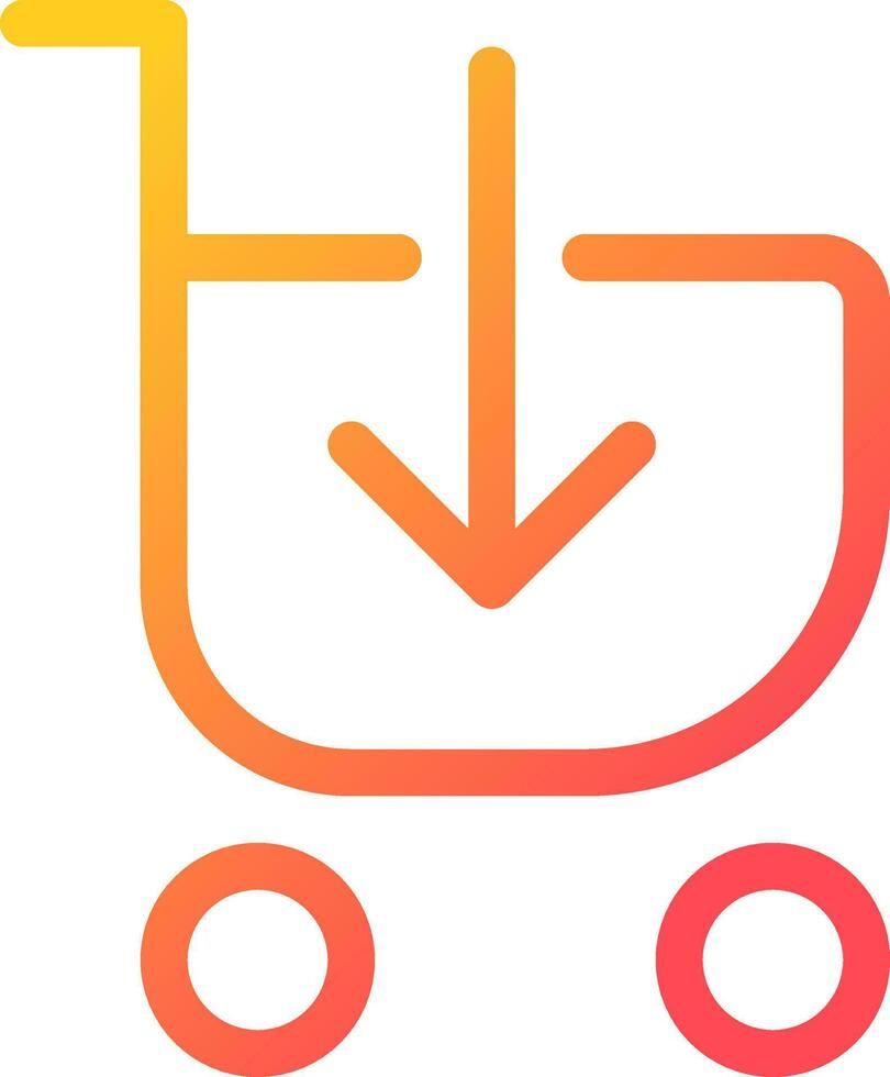 Loading shopping cart pixel perfect gradient linear ui icon. Put product in shopping trolley. Line color user interface symbol. Modern style pictogram. Vector isolated outline illustration