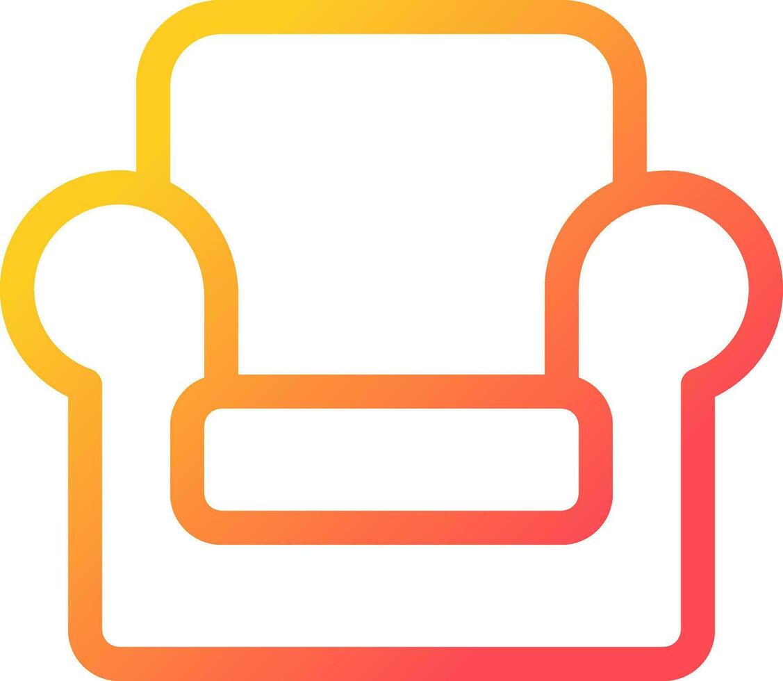 Armchair pixel perfect gradient linear ui icon. Selling furniture online. E commerce site. Retail store. Line color user interface symbol. Modern style pictogram. Vector isolated outline illustration