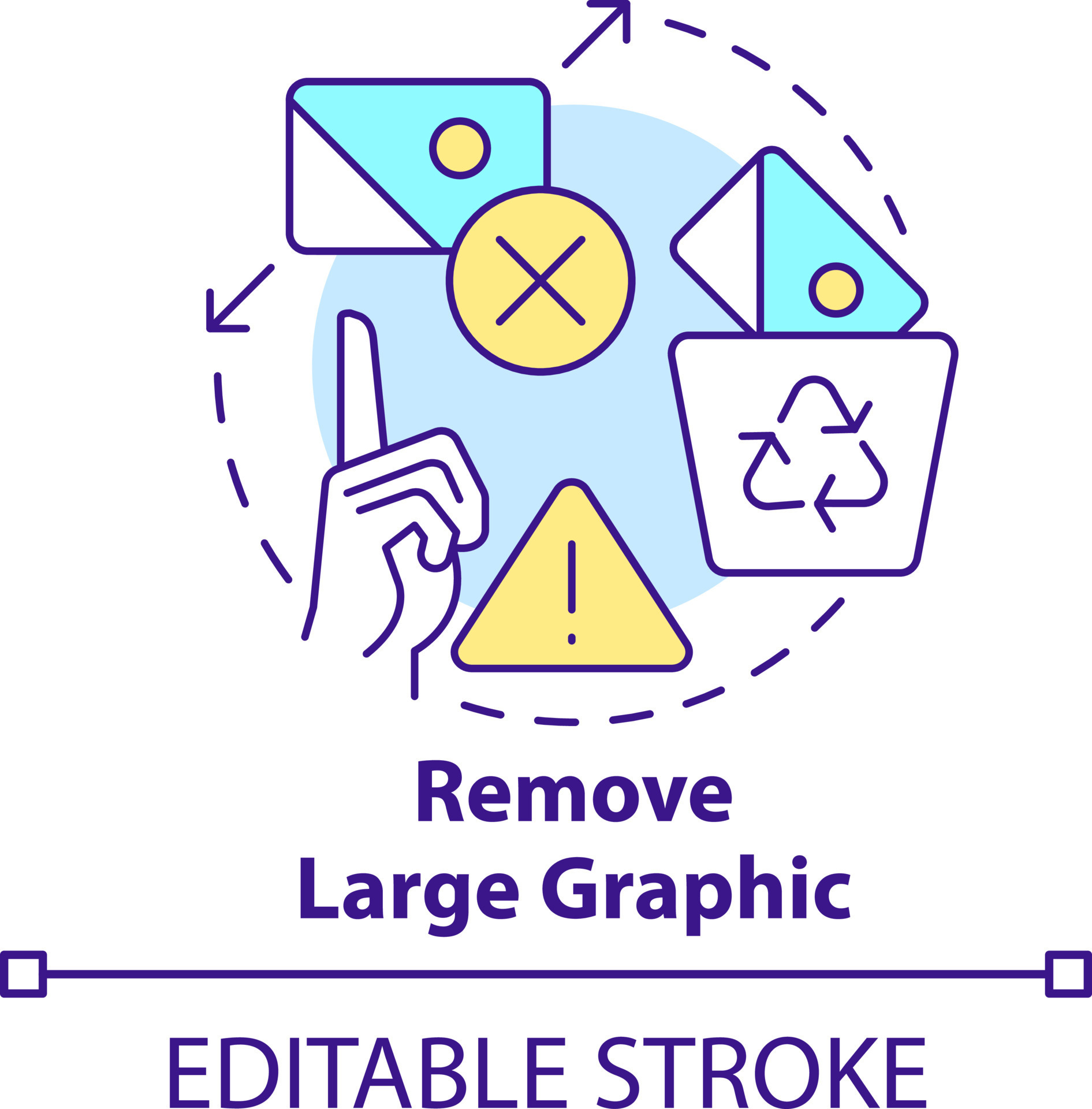 Remove large graphic concept icon. Visual content. Mobile first design ...