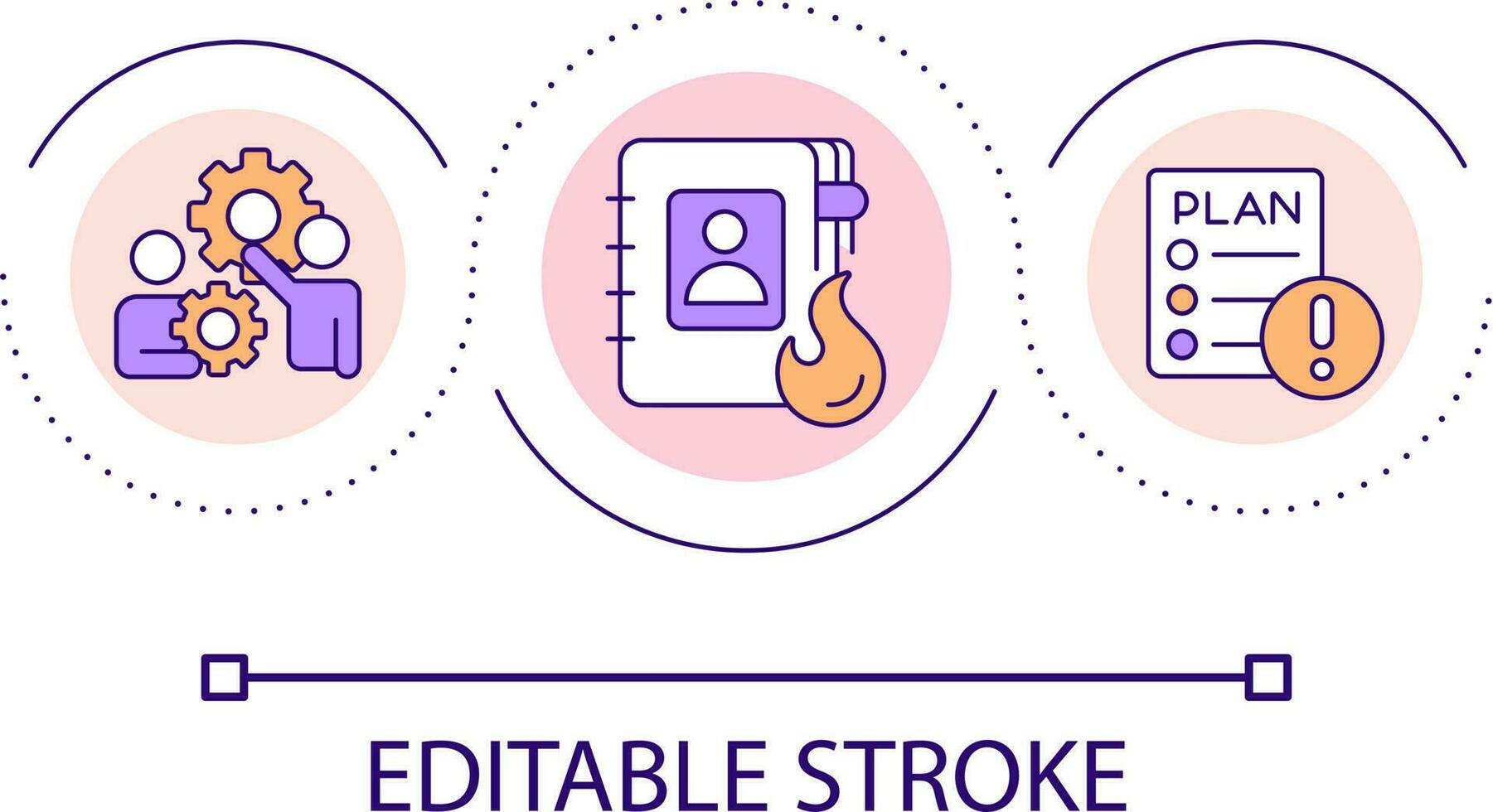 Emergency plan loop concept icon. Crisis management strategy. Business project. Danger response abstract idea thin line illustration. Isolated outline drawing. Editable stroke vector