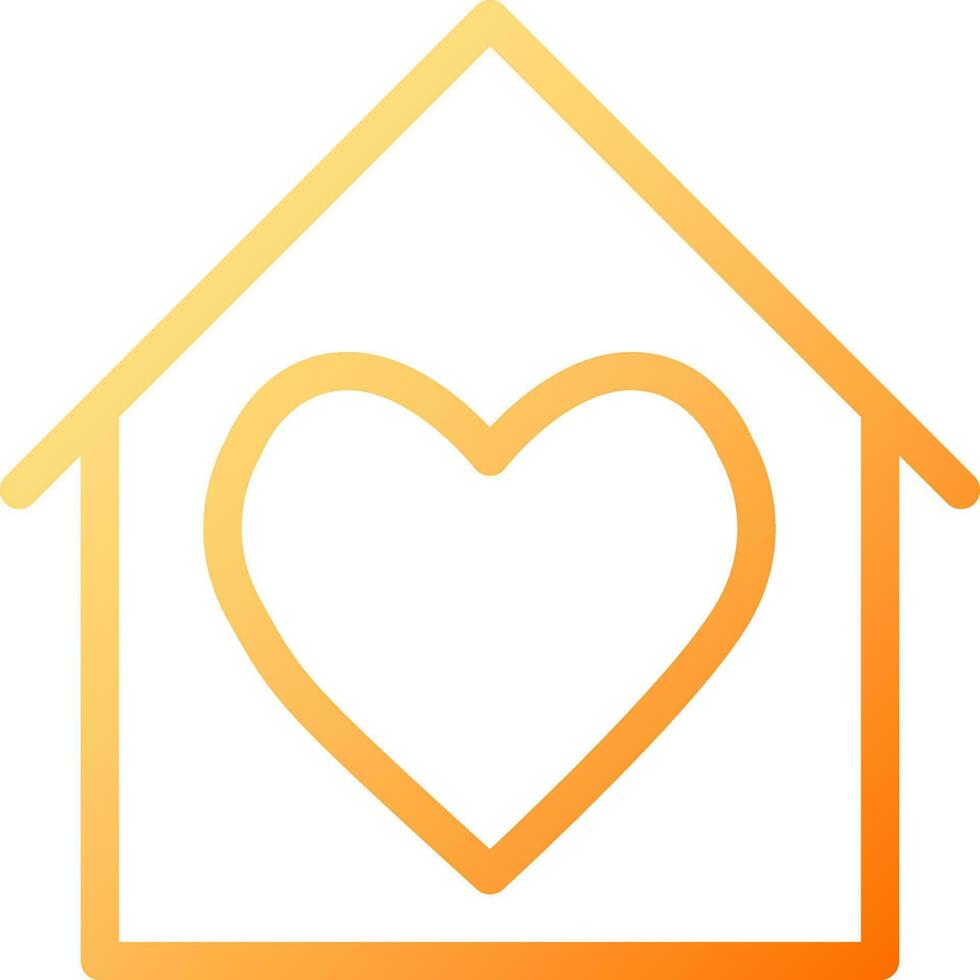 Loving environment at home pixel perfect gradient linear vector icon. Charity. Help homeless. Provide with dwelling. Thin line color symbol. Modern style pictogram. Vector isolated outline drawing