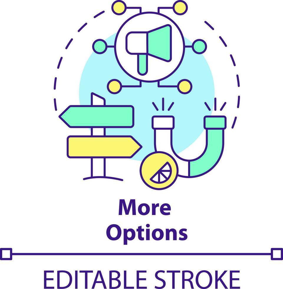 More options concept icon. Advertising channel. Benefit of direct marketing abstract idea thin line illustration. Isolated outline drawing. Editable stroke vector