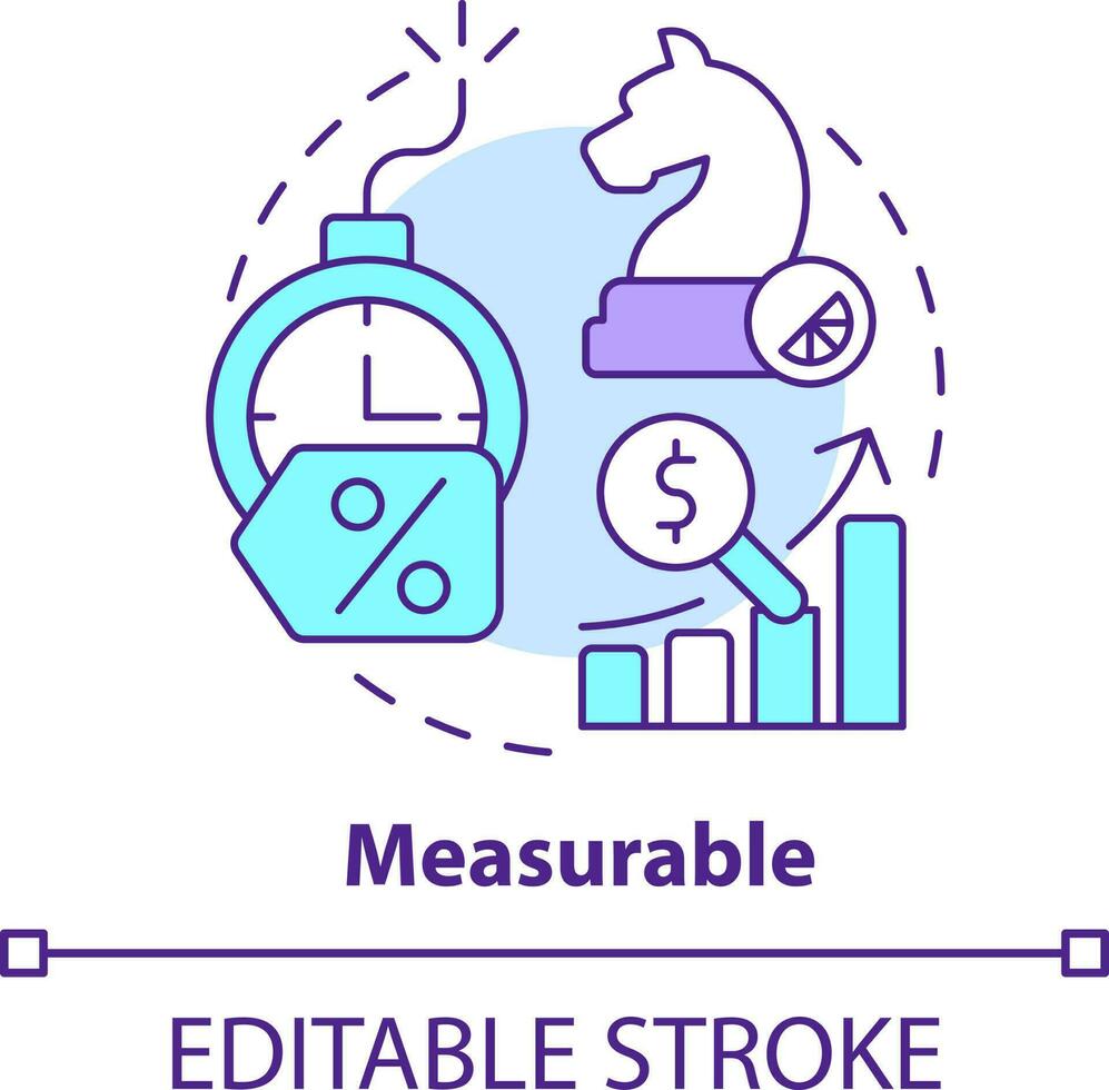 Measurable concept icon. Tracking campaign results. Benefit of direct marketing abstract idea thin line illustration. Isolated outline drawing. Editable stroke vector