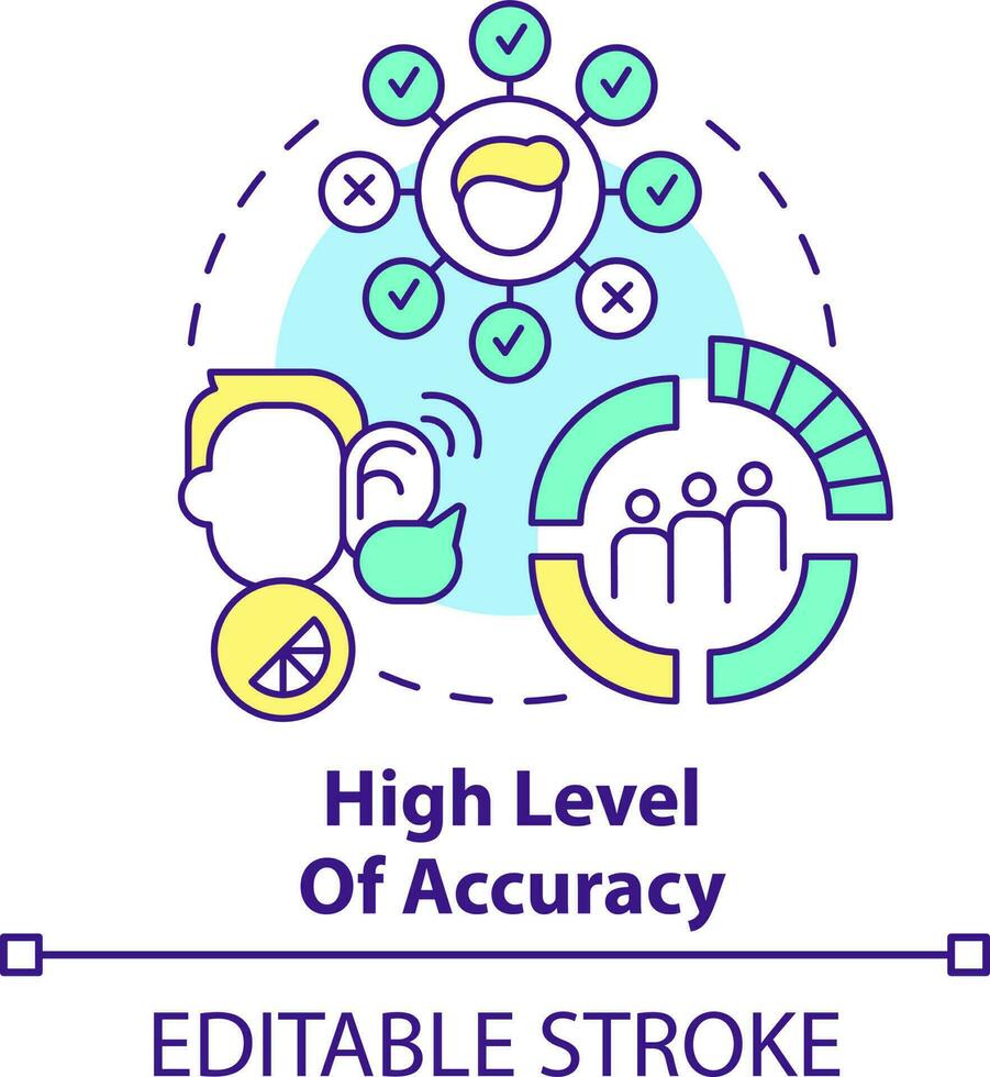 High level of accuracy concept icon. Effective targeting. Benefit of direct marketing abstract idea thin line illustration. Isolated outline drawing. Editable stroke vector