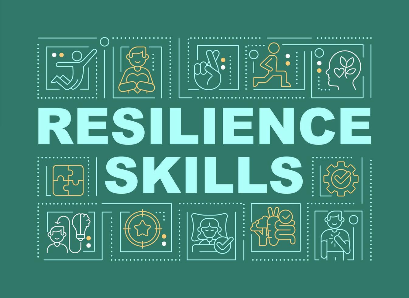 Flexibility skills word concepts green banner. Experience. Infographics with editable icons on color background. Isolated typography. Vector illustration with text