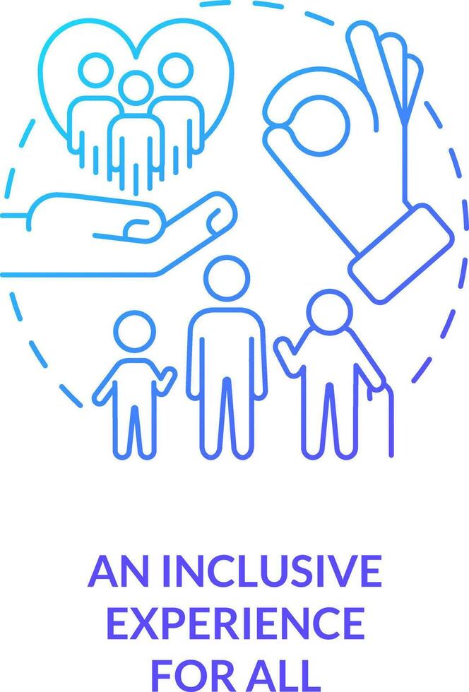 Inclusive experience for all blue gradient concept icon. Increase guest satisfaction in hotels abstract idea thin line illustration. Accommodation. Isolated outline drawing vector