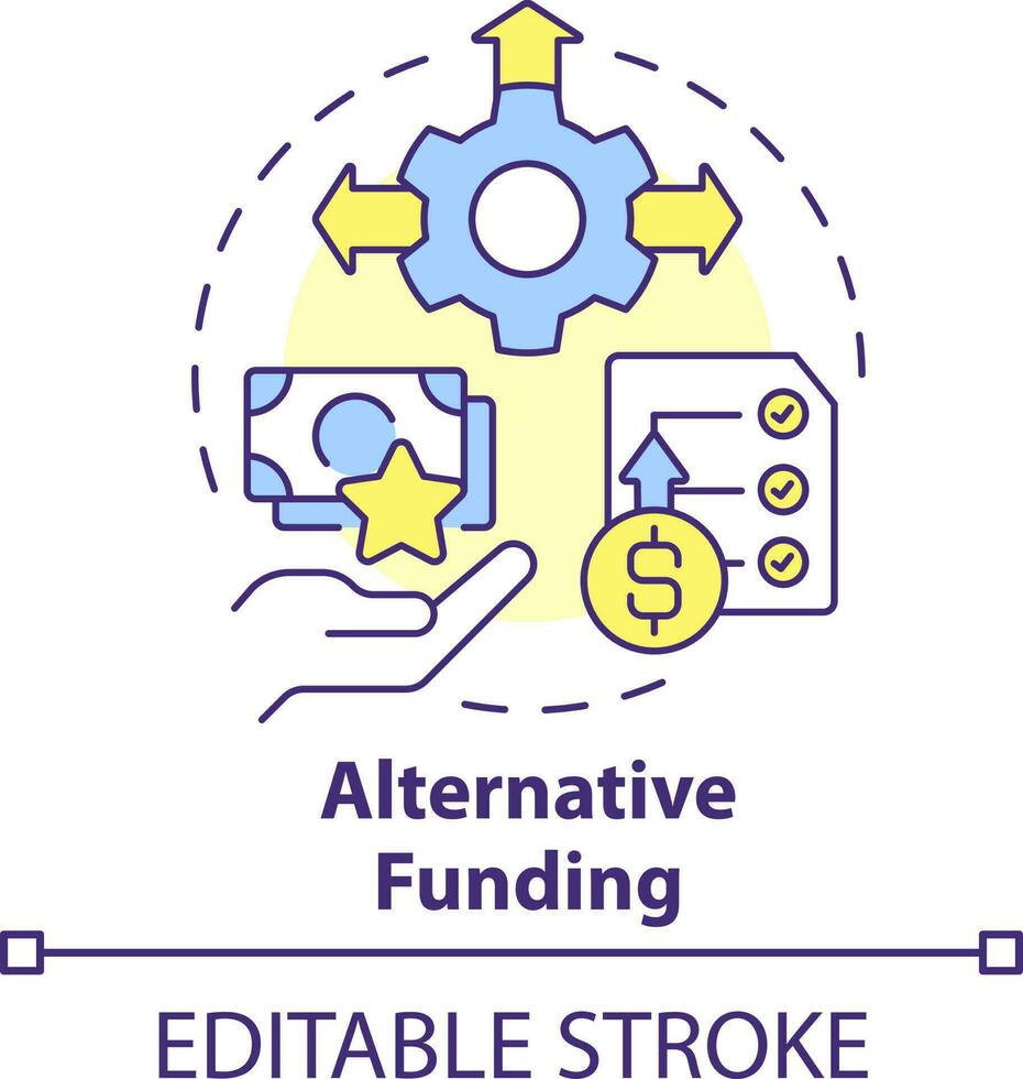 Alternative funding concept icon. Crowdfunding. Punditized business trend abstract idea thin line illustration. Isolated outline drawing. Editable stroke vector