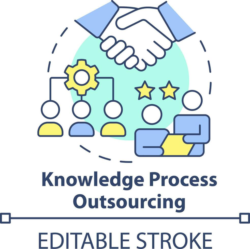 Knowledge process outsourcing concept icon. Expert service. Emerging business trend abstract idea thin line illustration. Isolated outline drawing. Editable stroke vector