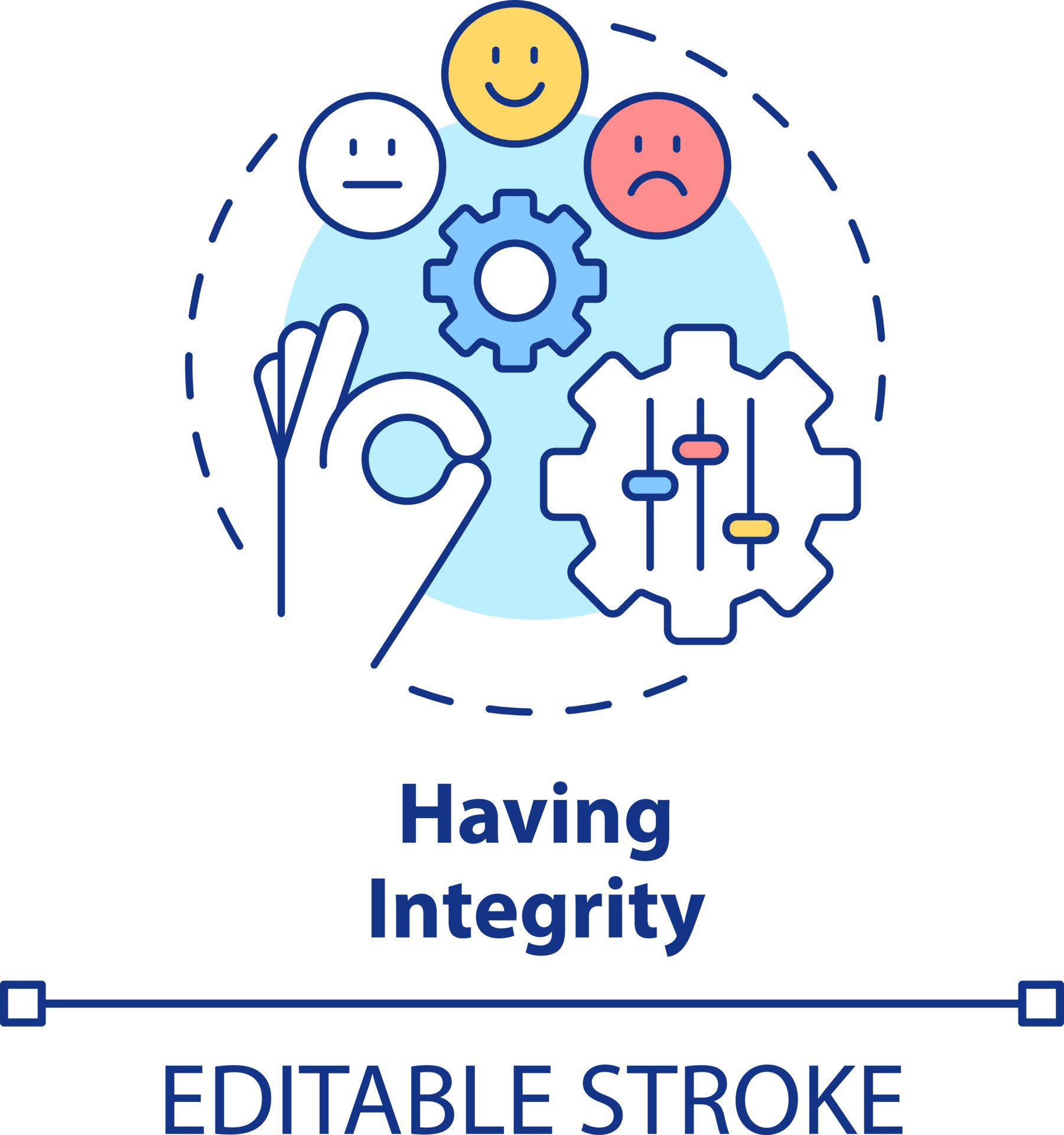 Having Integrity Concept Icon Self management Skill Abstract Idea Thin 