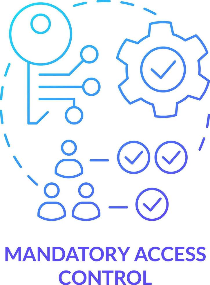 Mandatory access control blue gradient concept icon. Security management abstract idea thin line illustration. Set of levels for permissions. Isolated outline drawing vector