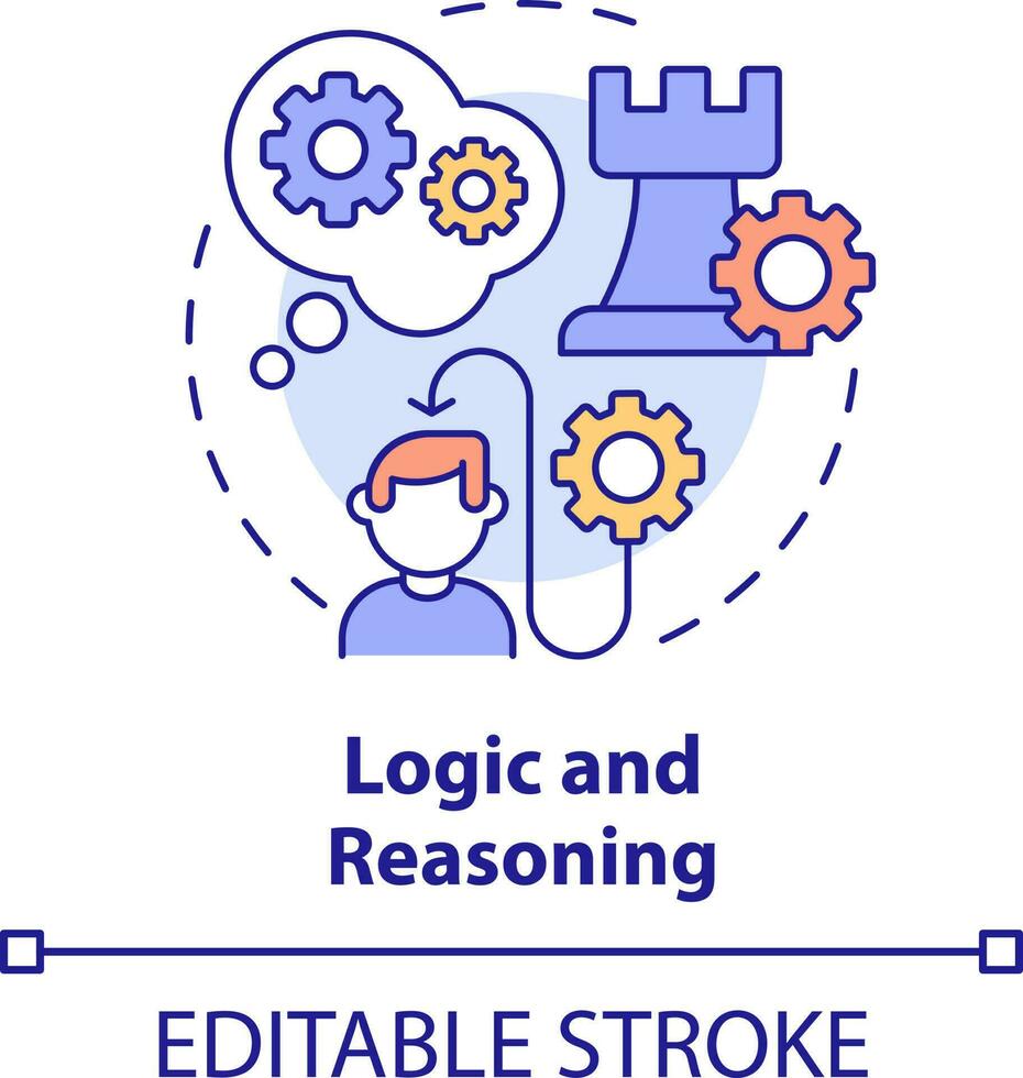 Logic and reasoning concept icon. Life skills abstract idea thin line