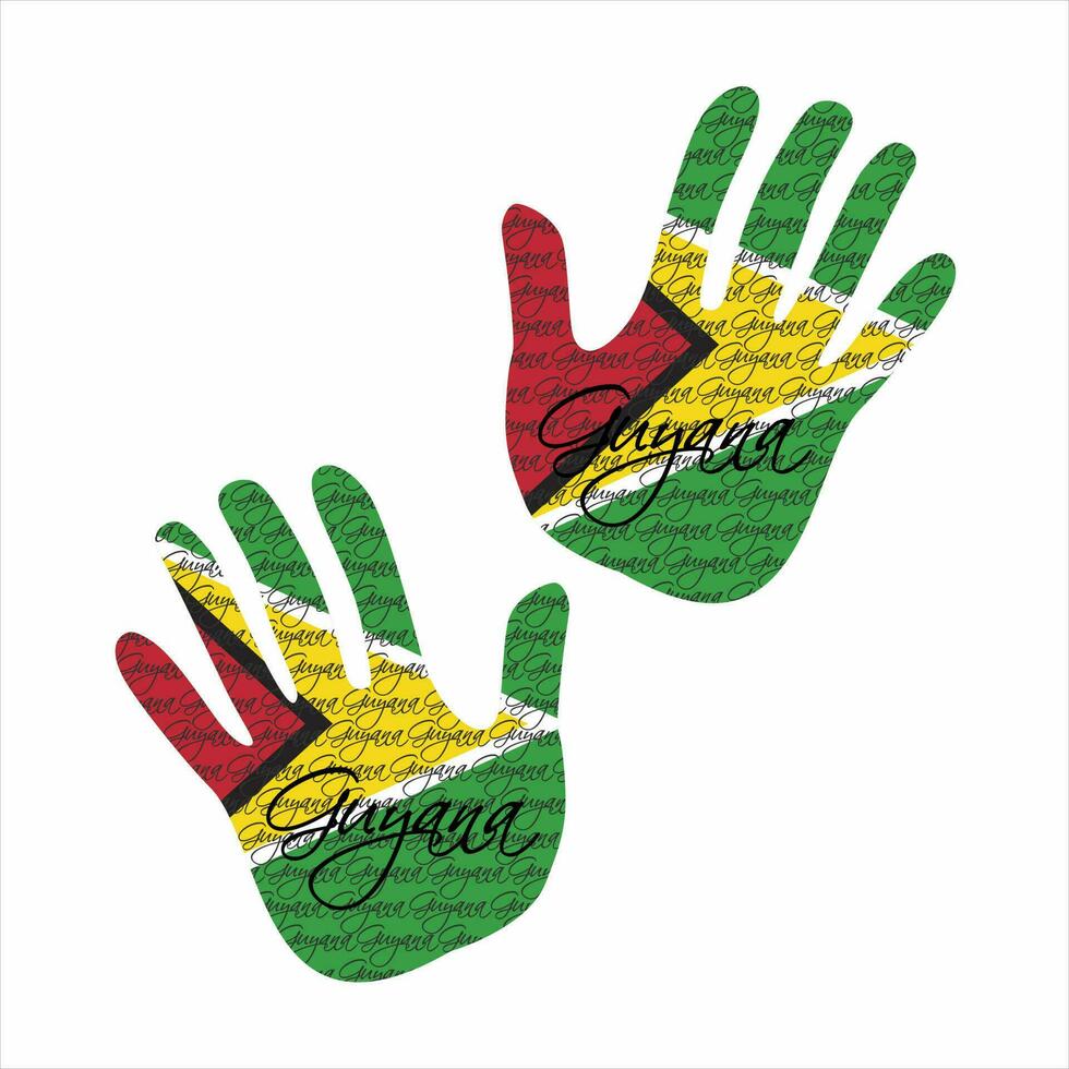 guyana flag hand vector
