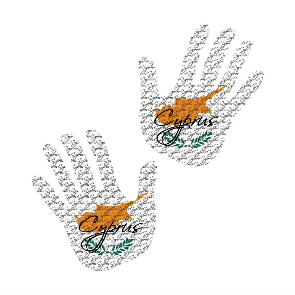 cyprus flag hand vectors