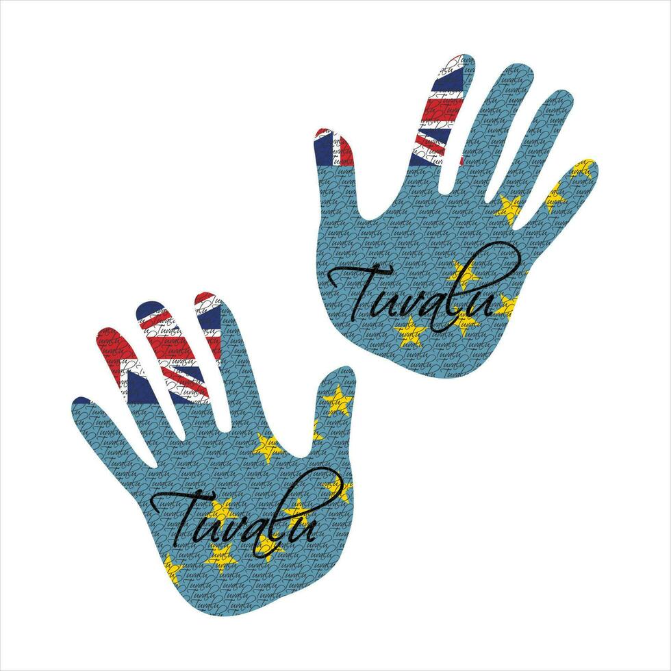 tuvalu flag hand vector