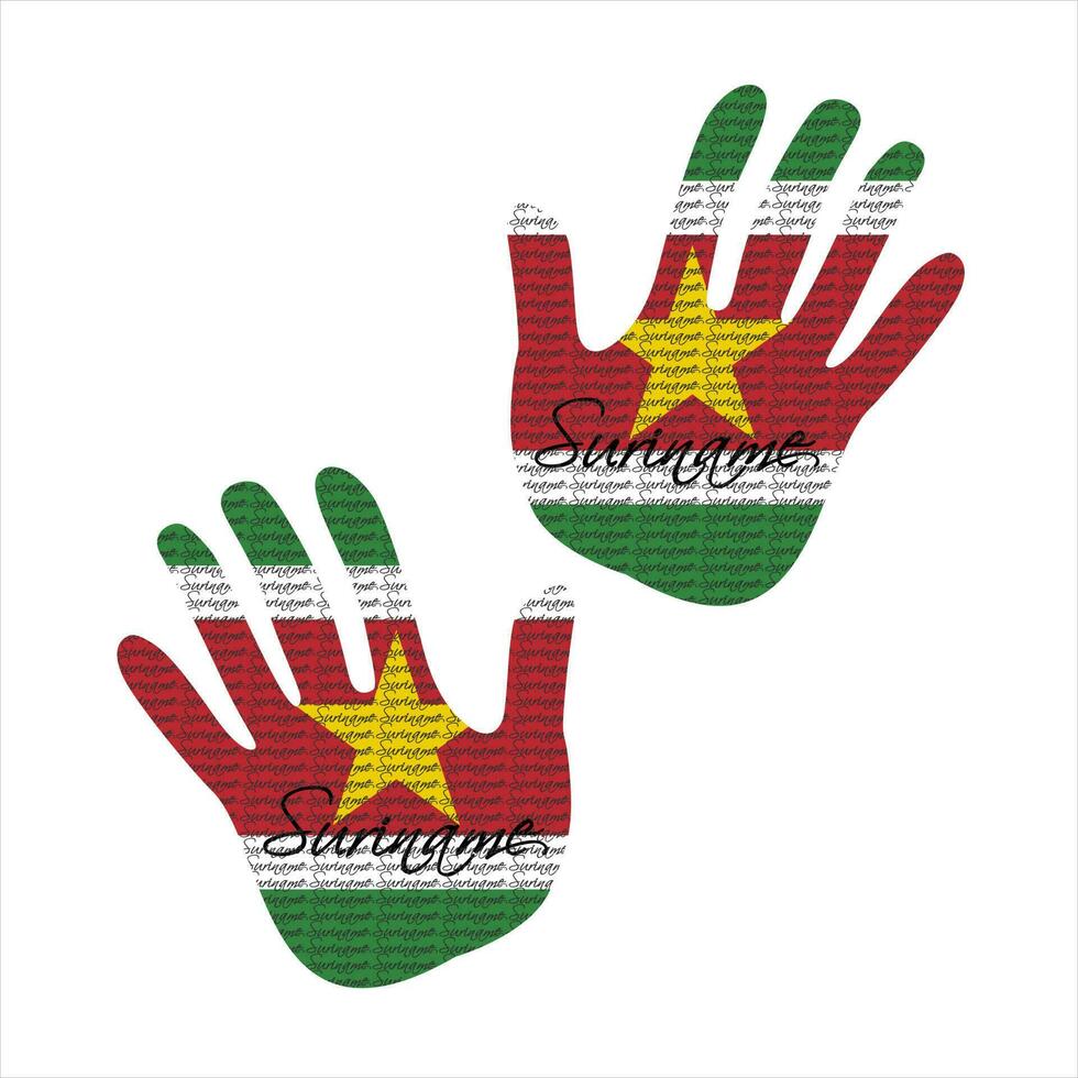 suriname flag hand vector