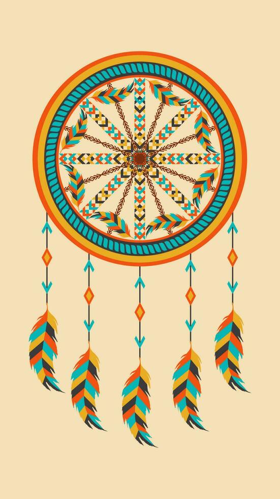 apache hanging decoration vector graphic with arizona view