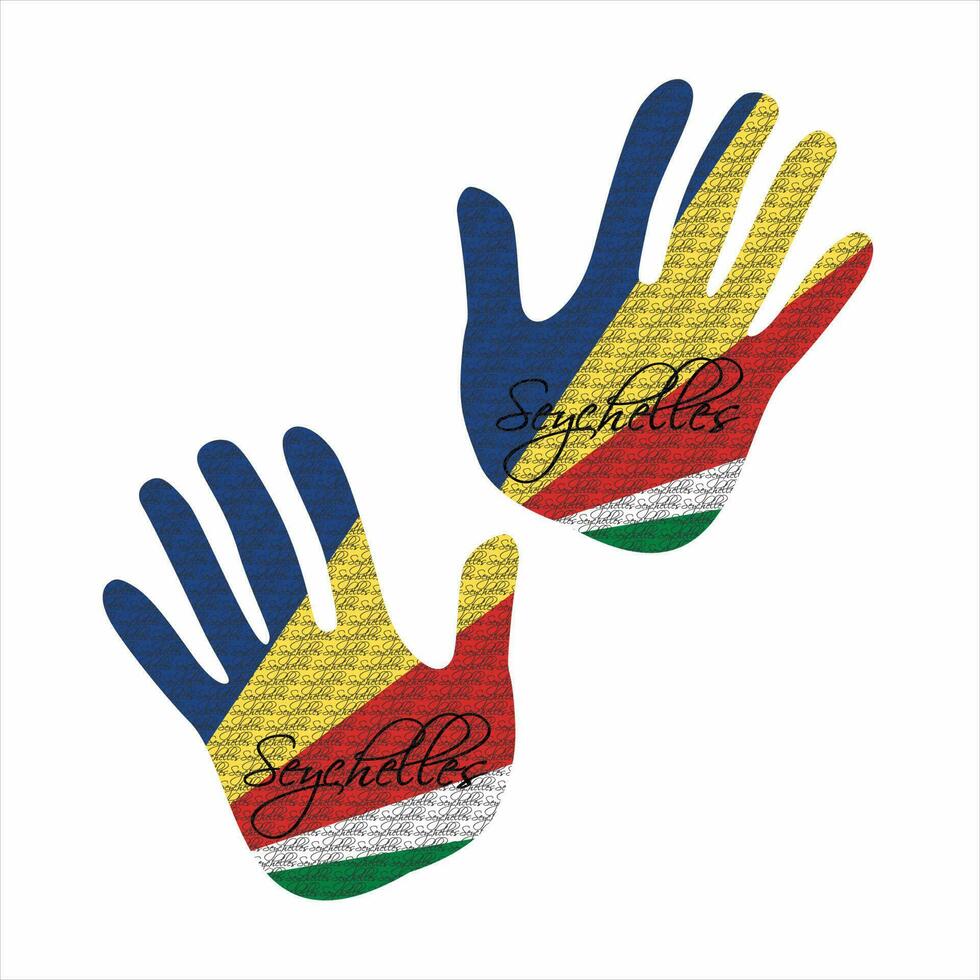 seychelles flag hand vector