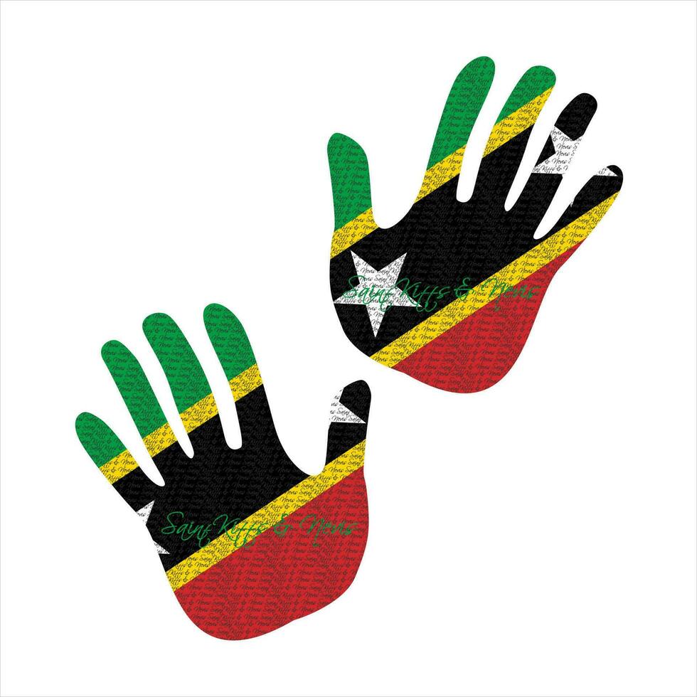 saint kitts and nevis flag hand vector