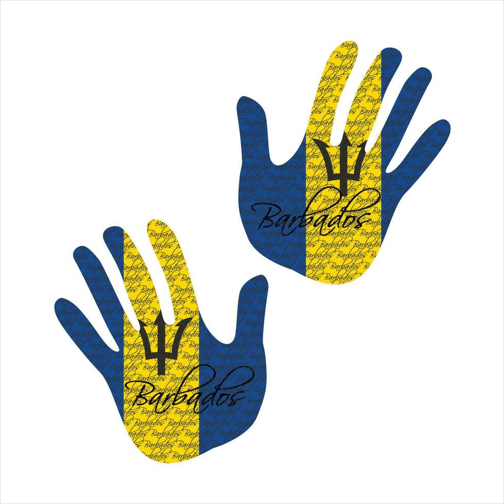 barbados flag hand vector