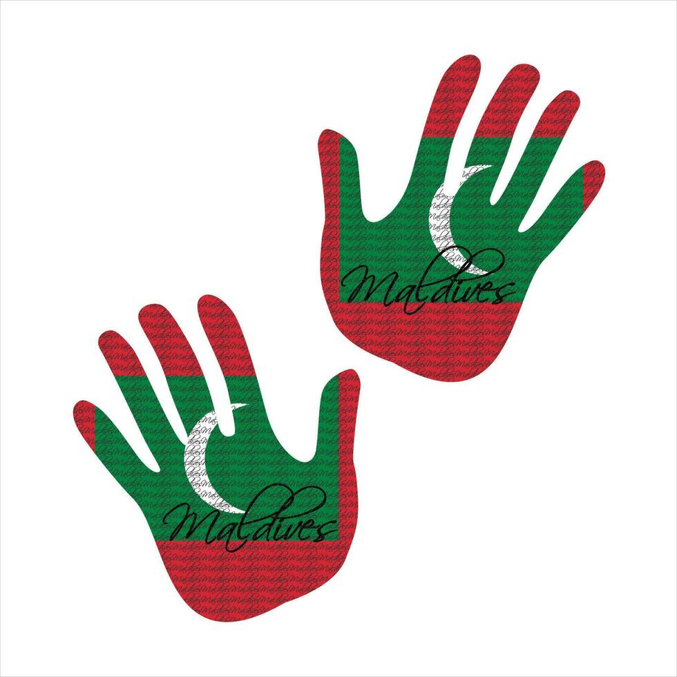 maldives flag hand vector