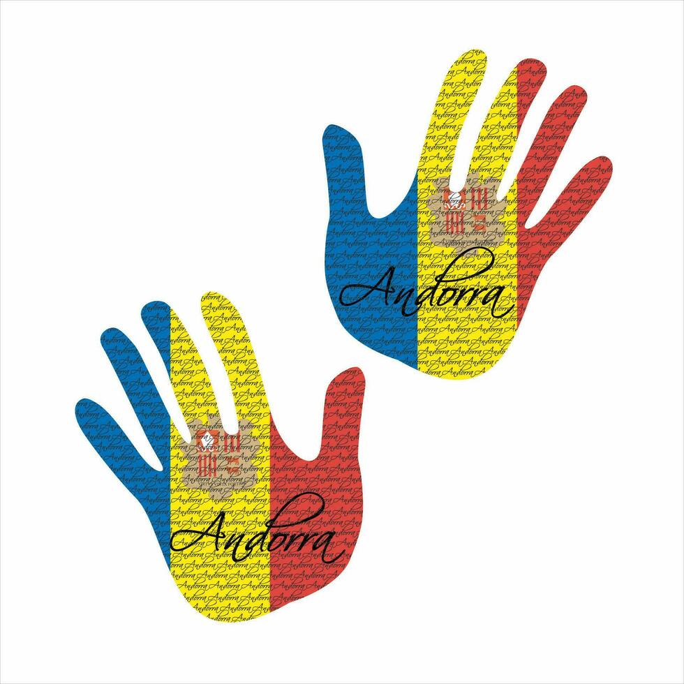 andorra flag hand vector