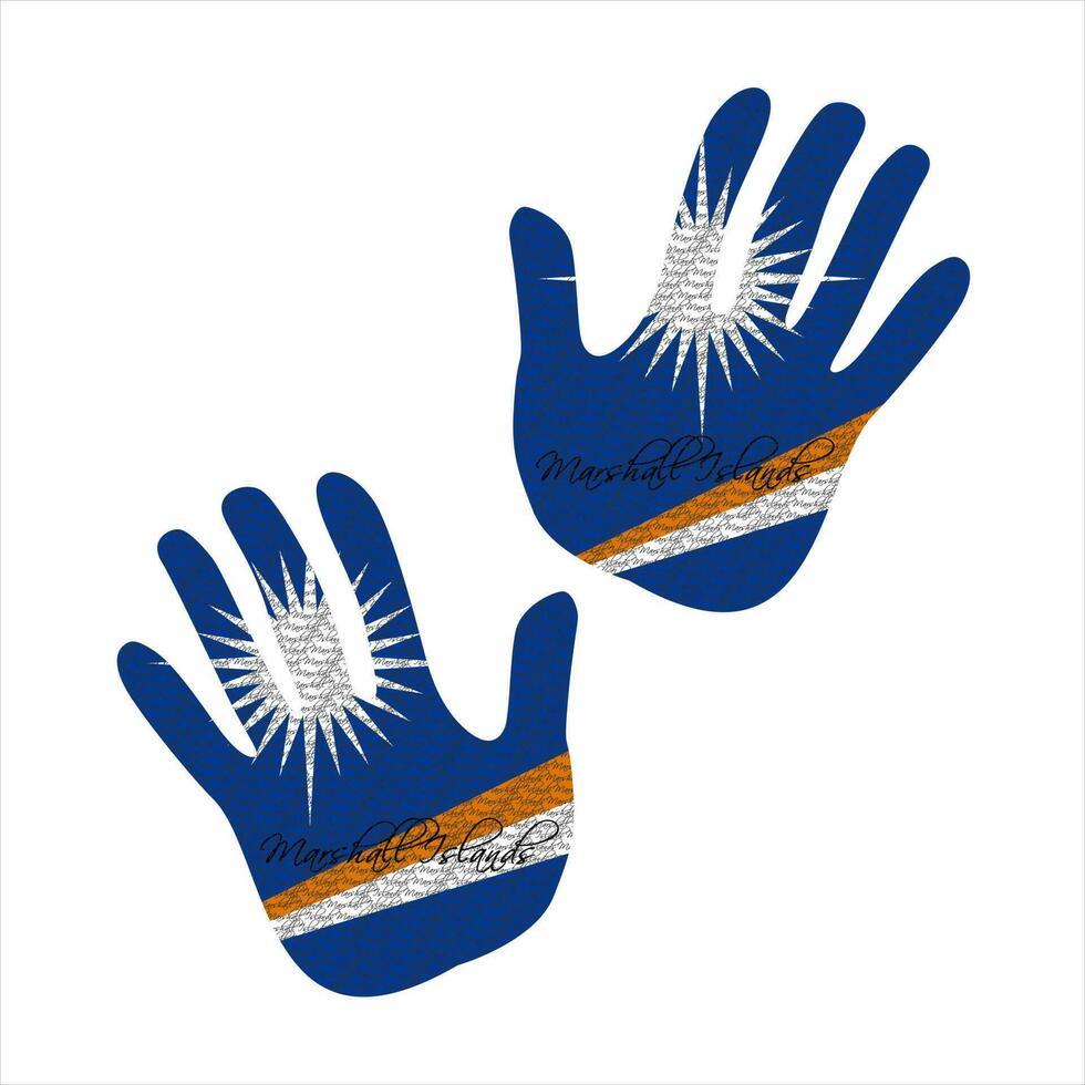 marshall island flag hand vector
