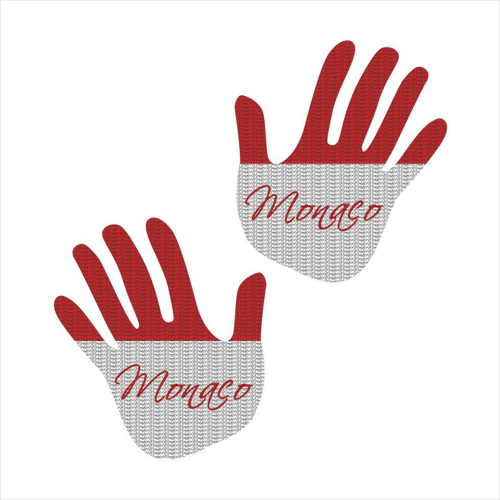 monaco flag hand vector