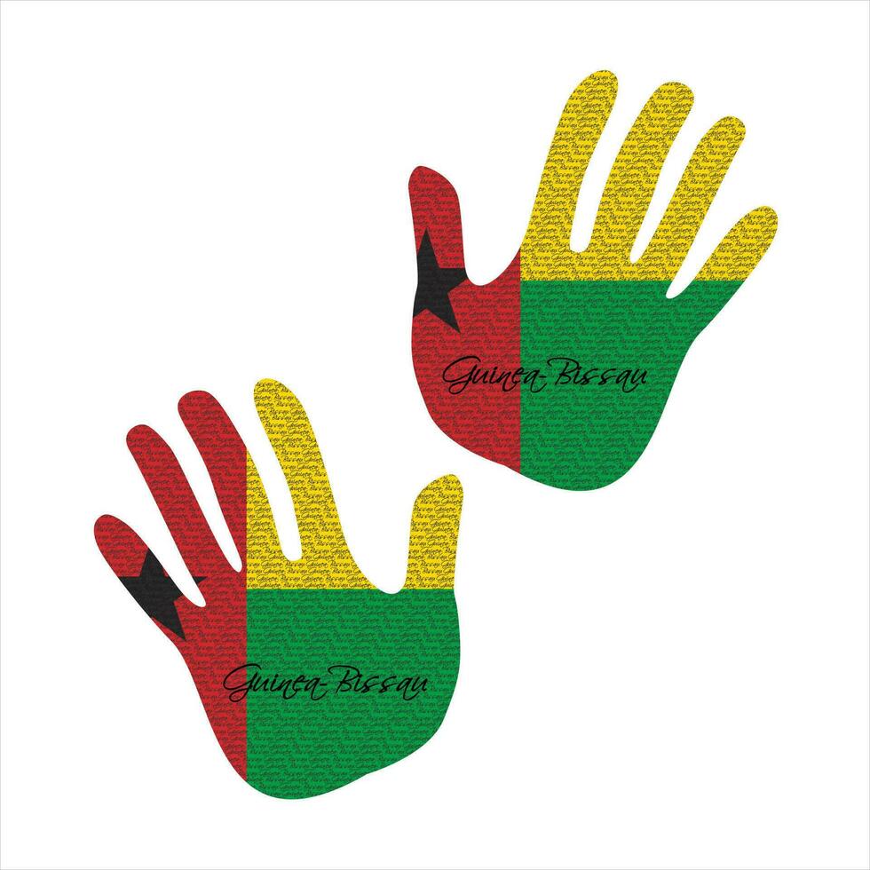 guinea-bissau flag hand vector