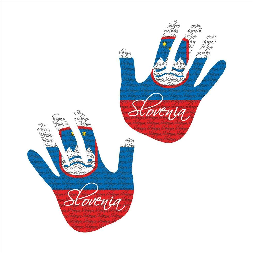 slovenia flag hand vector