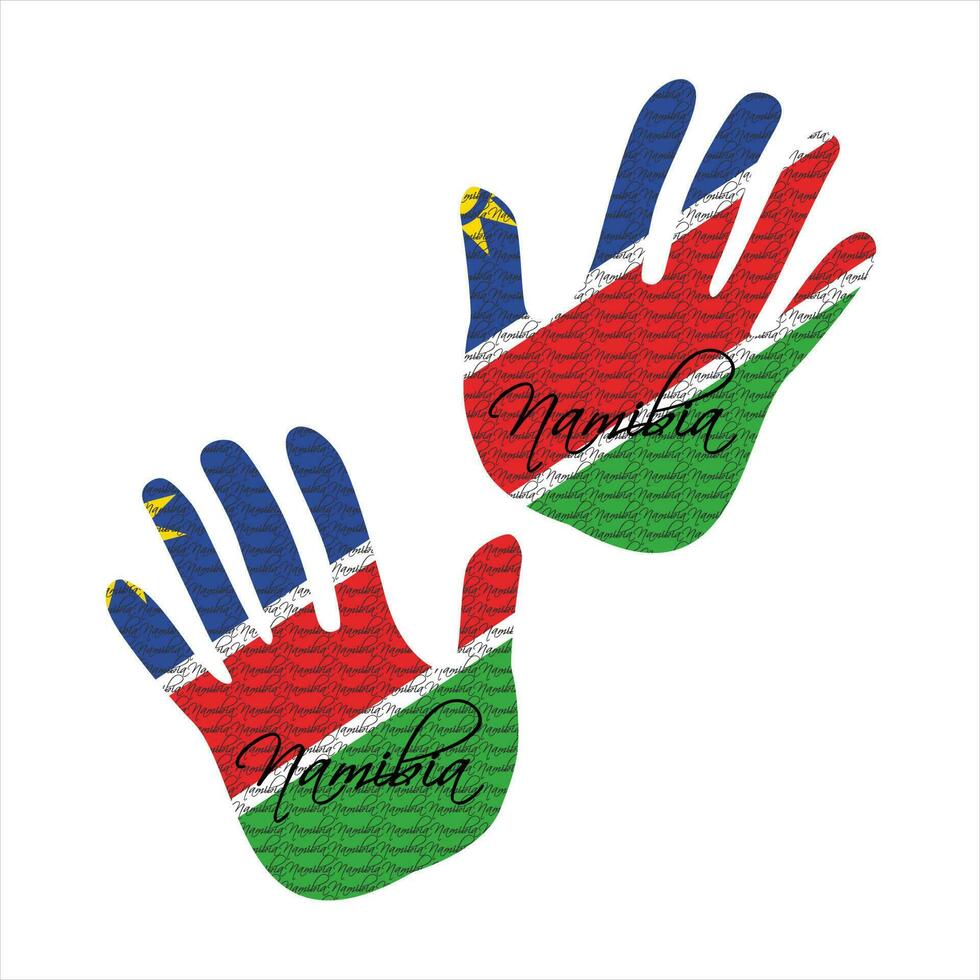 Namibia bandera mano vector