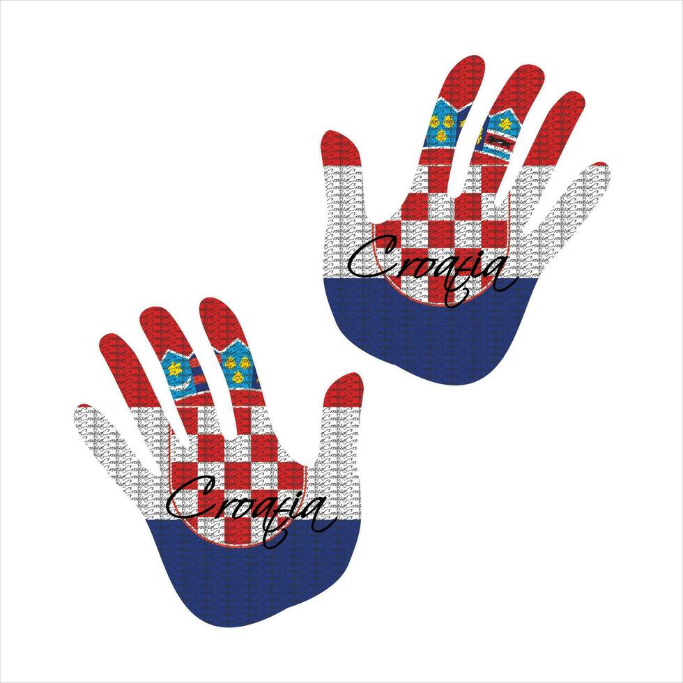 croatia flag hand vector