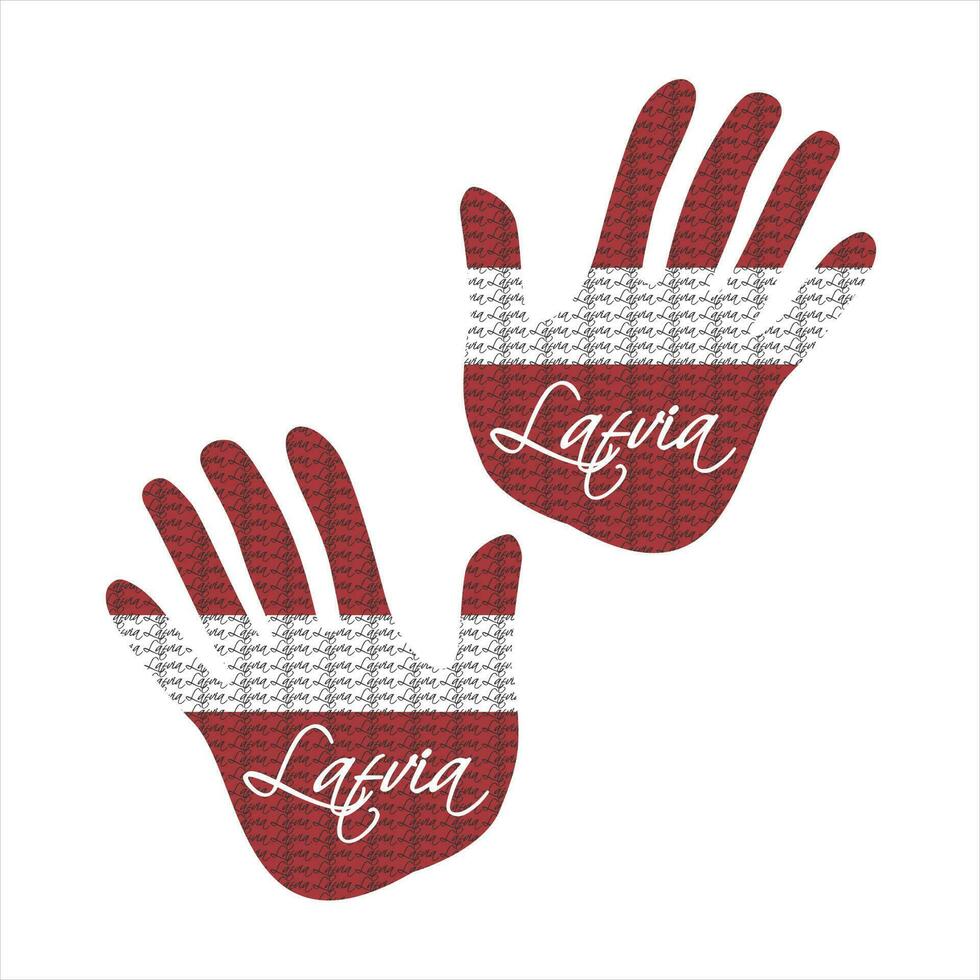 latvia flag hand vector