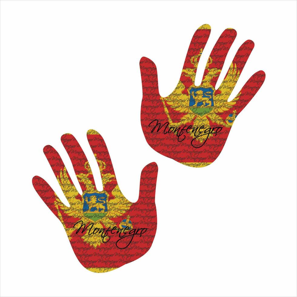 montenegro flag hand vector