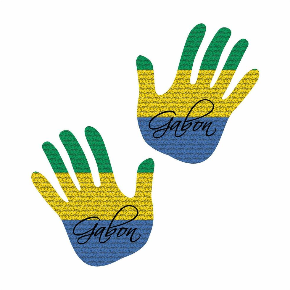 gabon flag hand vector