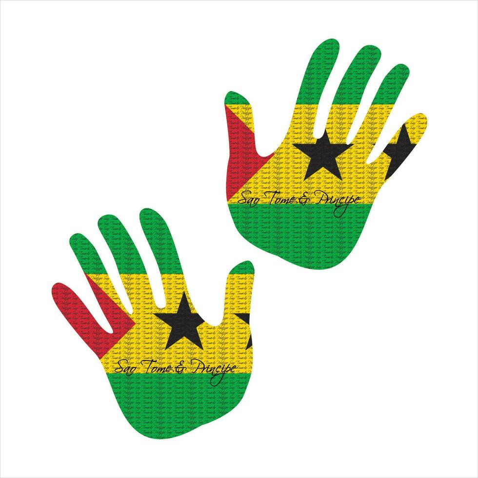 sao tome and principe flag hand vector
