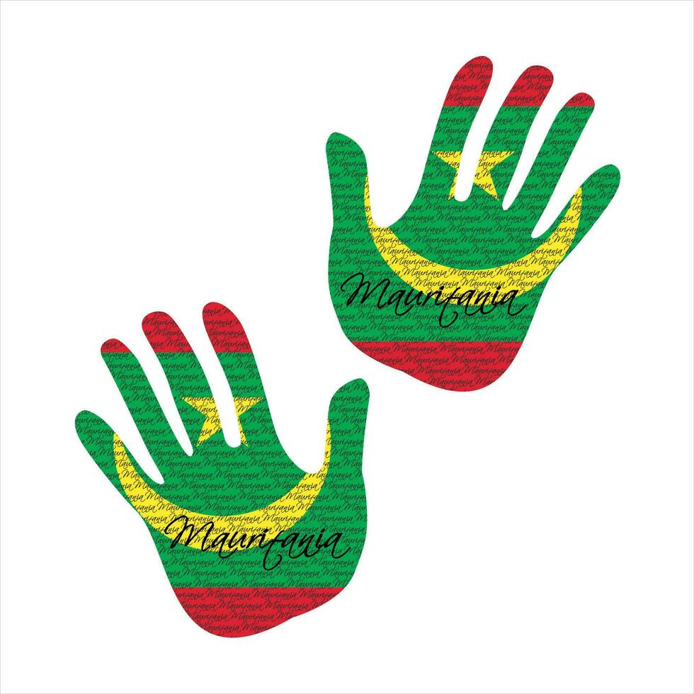mauritania flag hand vector