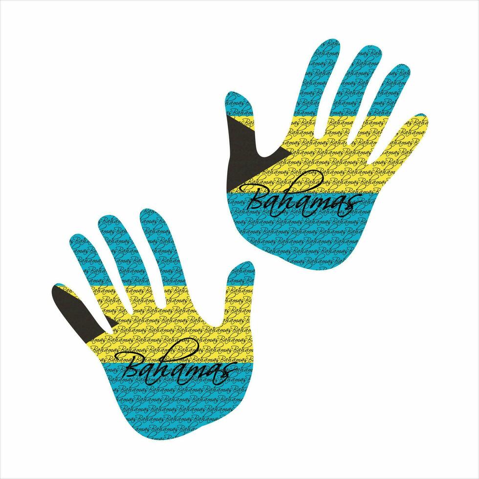 bahamas flag hand vector