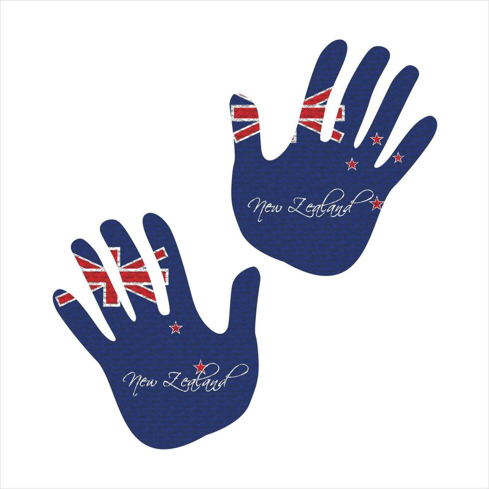 new zealand flag hand vectors