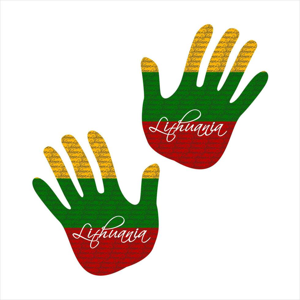 lithuania flag hand vector