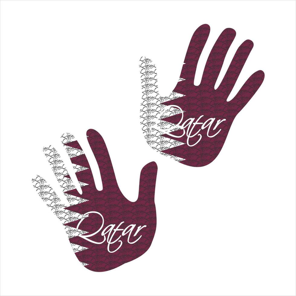 qatar flag hand vector