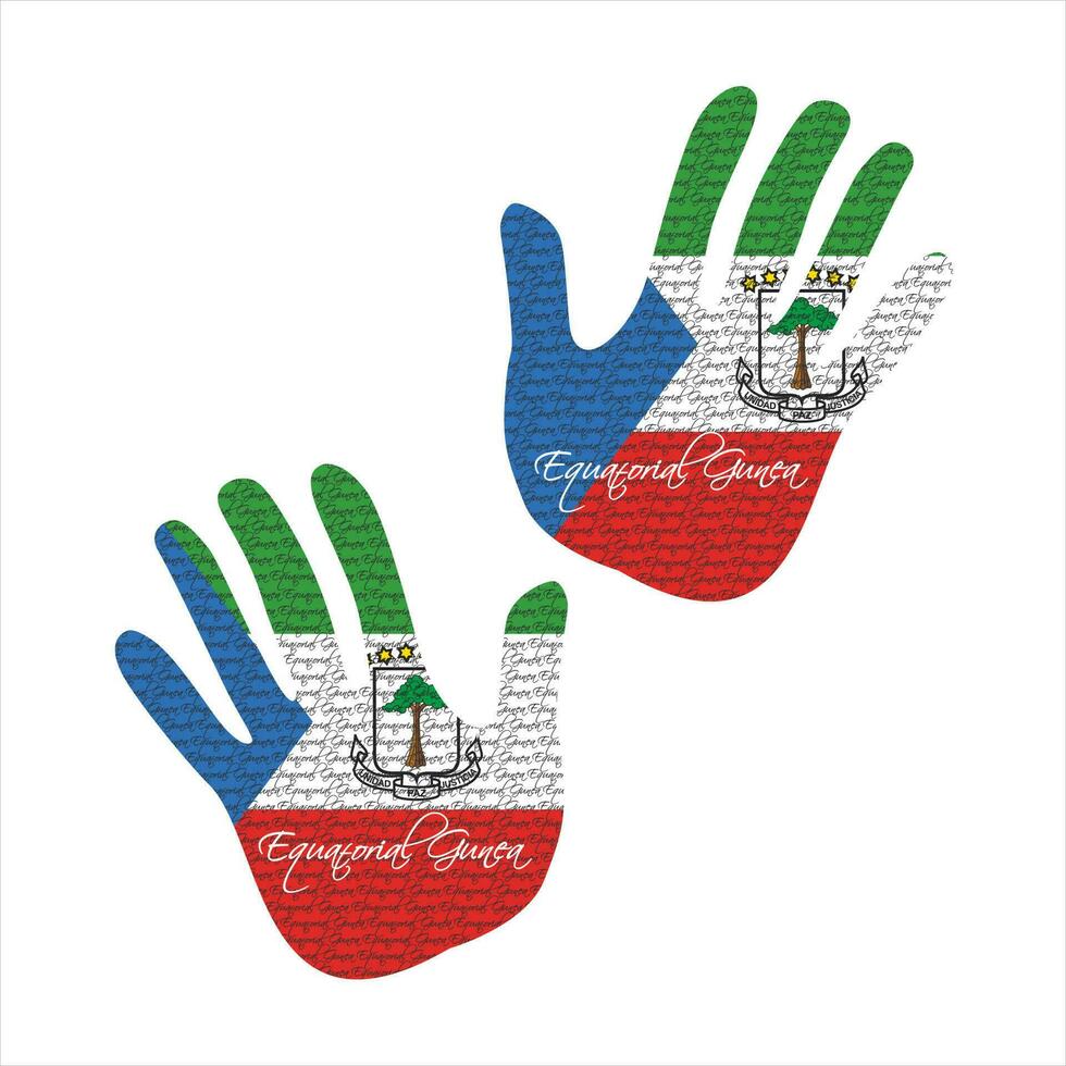 equatorial guinea flag hand vector