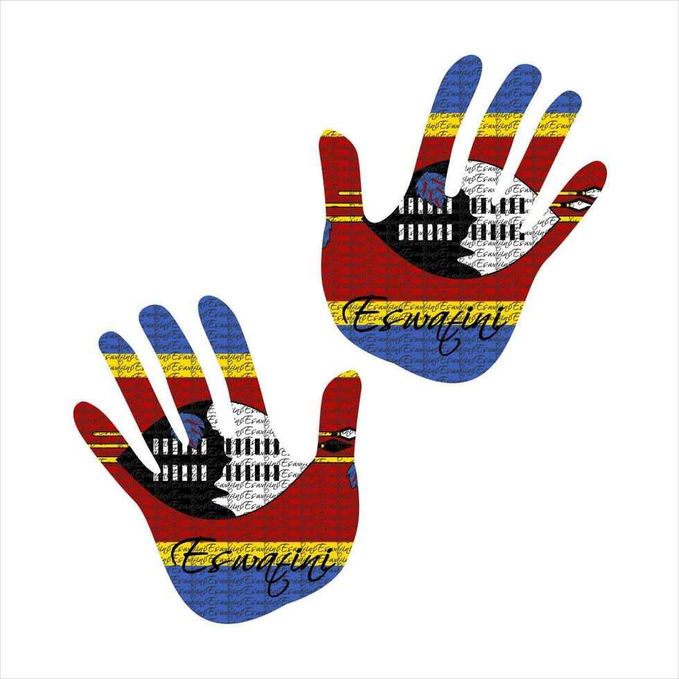 eswatini flag hand vectors