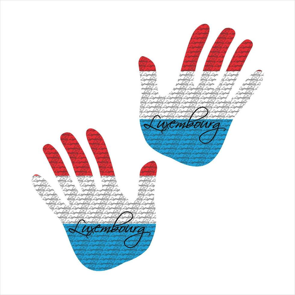 luxembourg flag hand vector