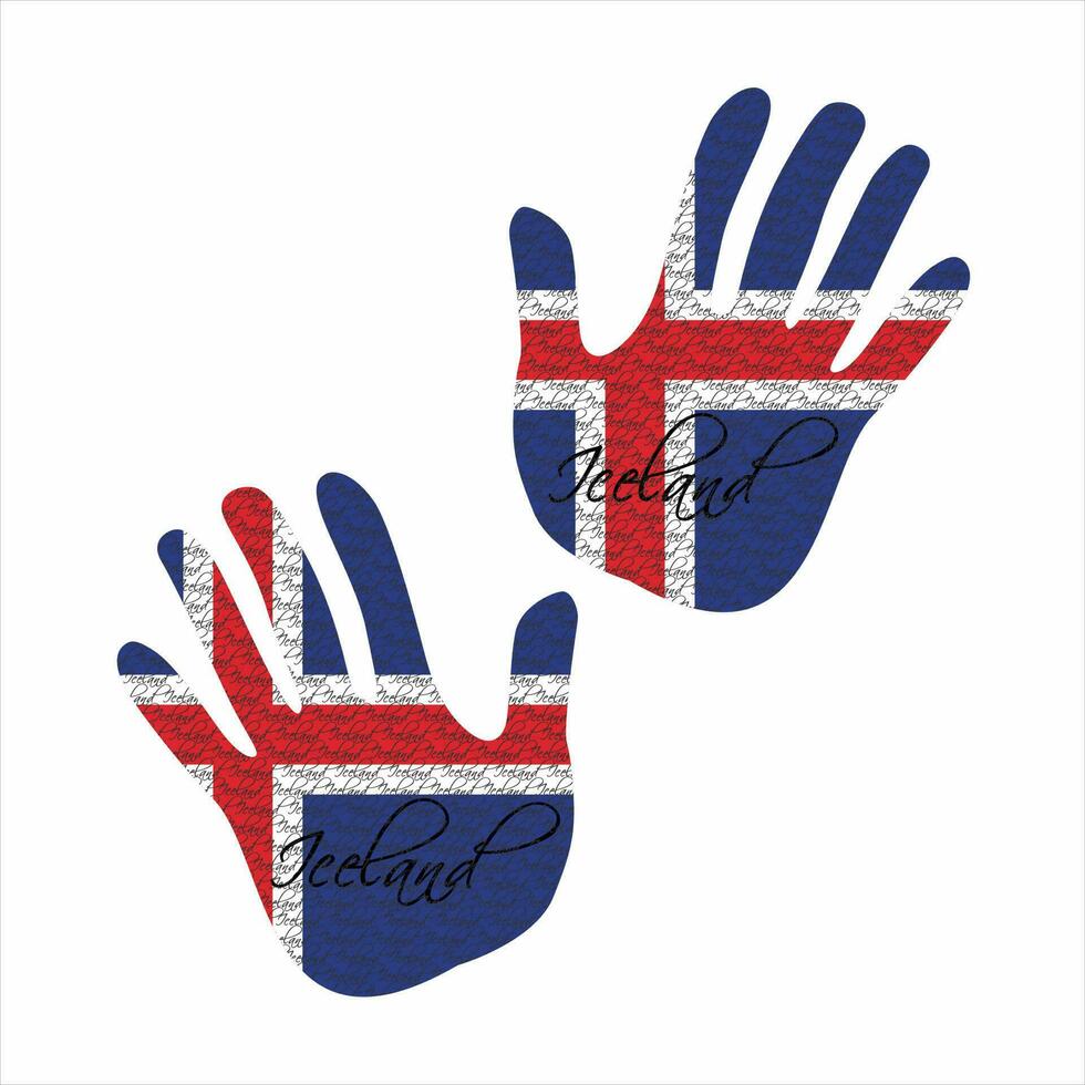 iceland flag hand vector