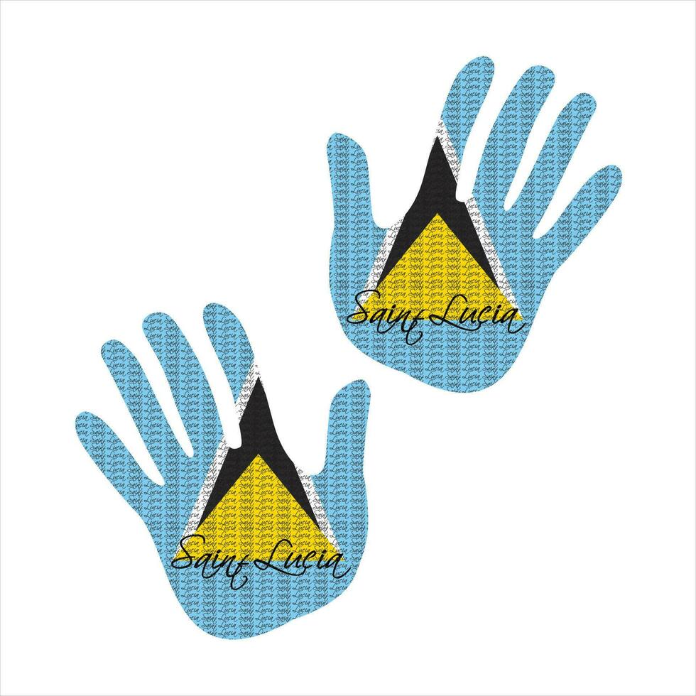 saint lucia flag hand vector