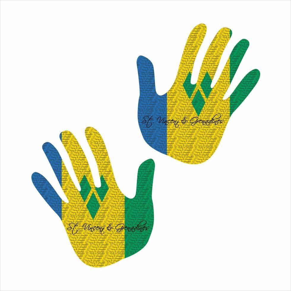 Saint Vincent dan Grenadines flag hand vector
