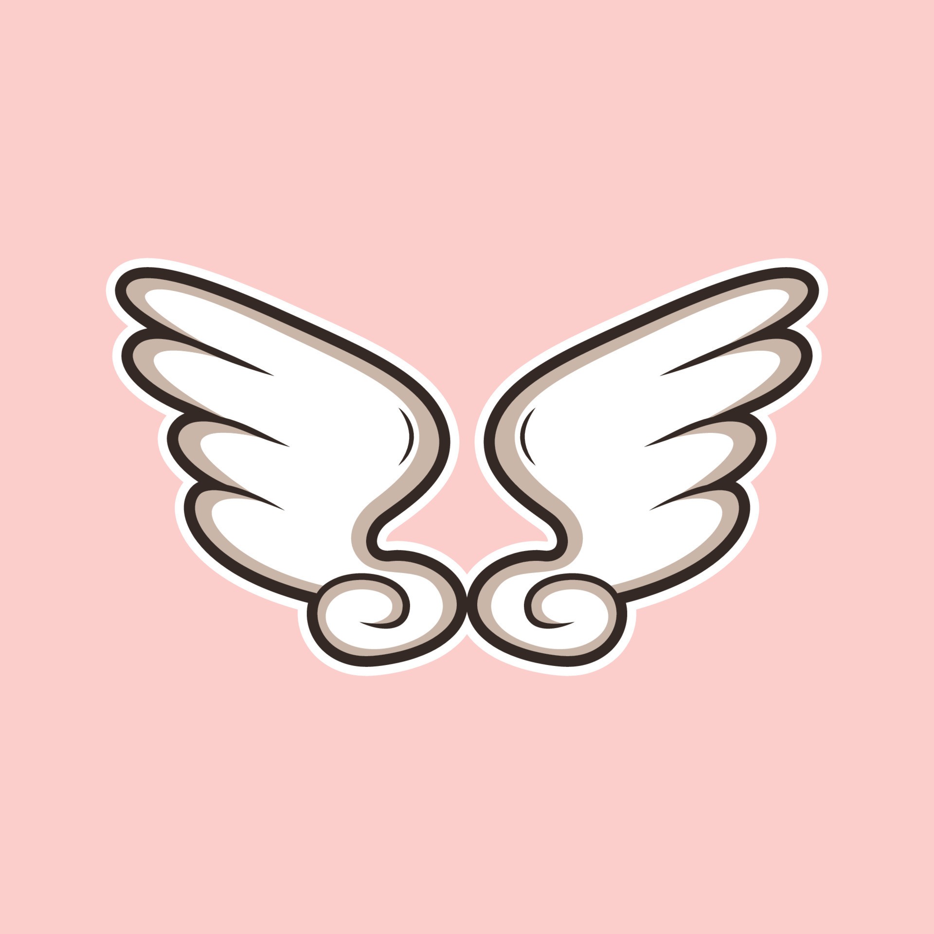 Wings Cartoon. Vector Icon illustration, Isolated on Pink Background ...